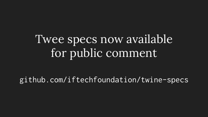 Twee specs now available for public comment